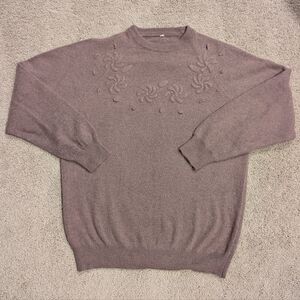 Women's Purple Wool Angora Sweater